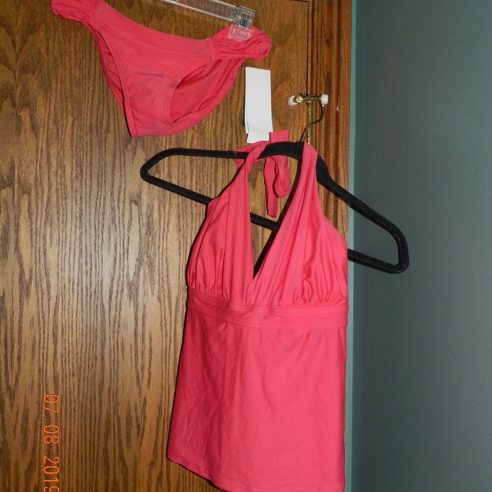 Aerin Rose Halter Tankini & Shirred Bottom
